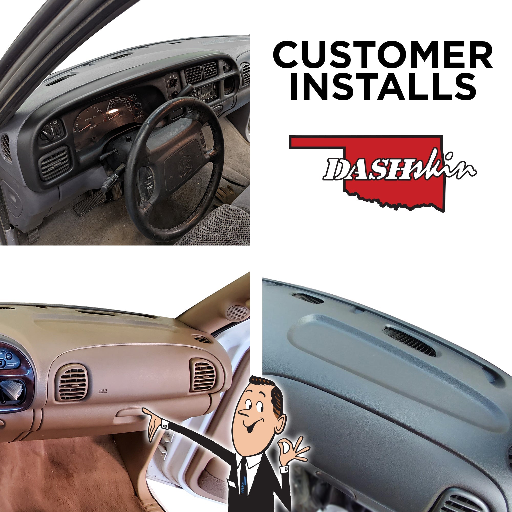 1998-2001 Dodge Ram 1500 (98-02 Ram 2500/3500) Molded Dash Cover - DashSkin