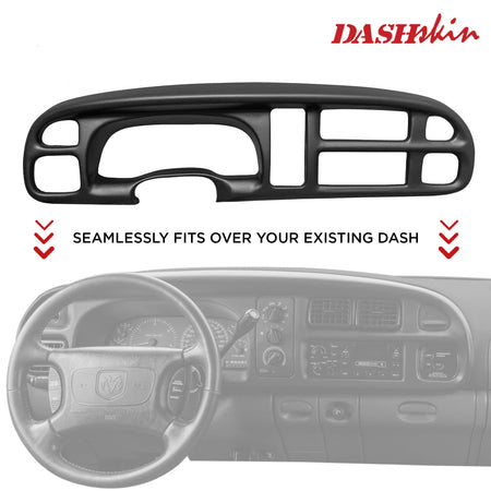 1999-2001 Dodge Ram Molded Gauge Cluster Bezel Cover (Not a Replacement) - DashSkin