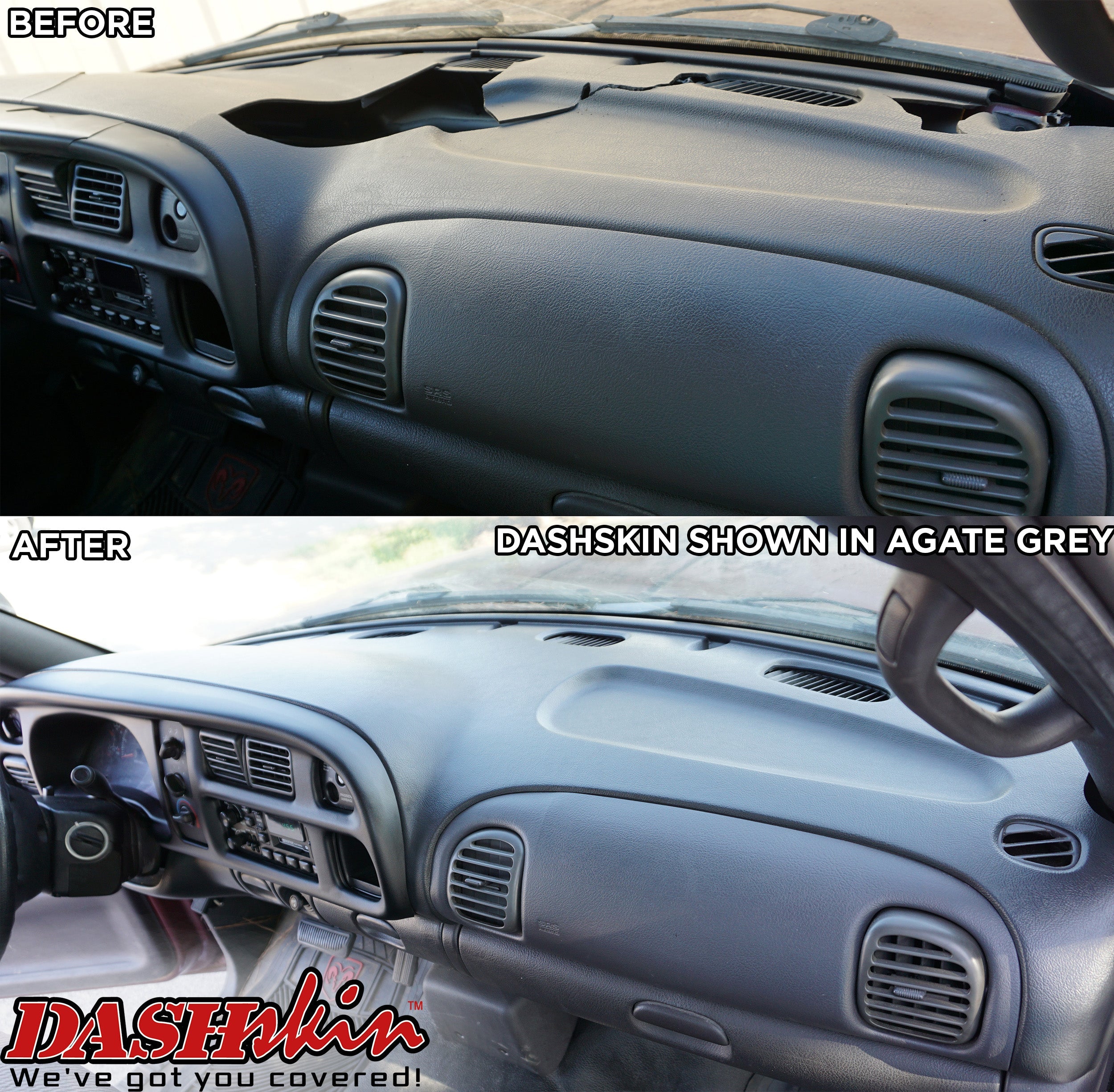 1999-2001 Dodge Ram Dash Cover + Bezel Cover Combo - DashSkin