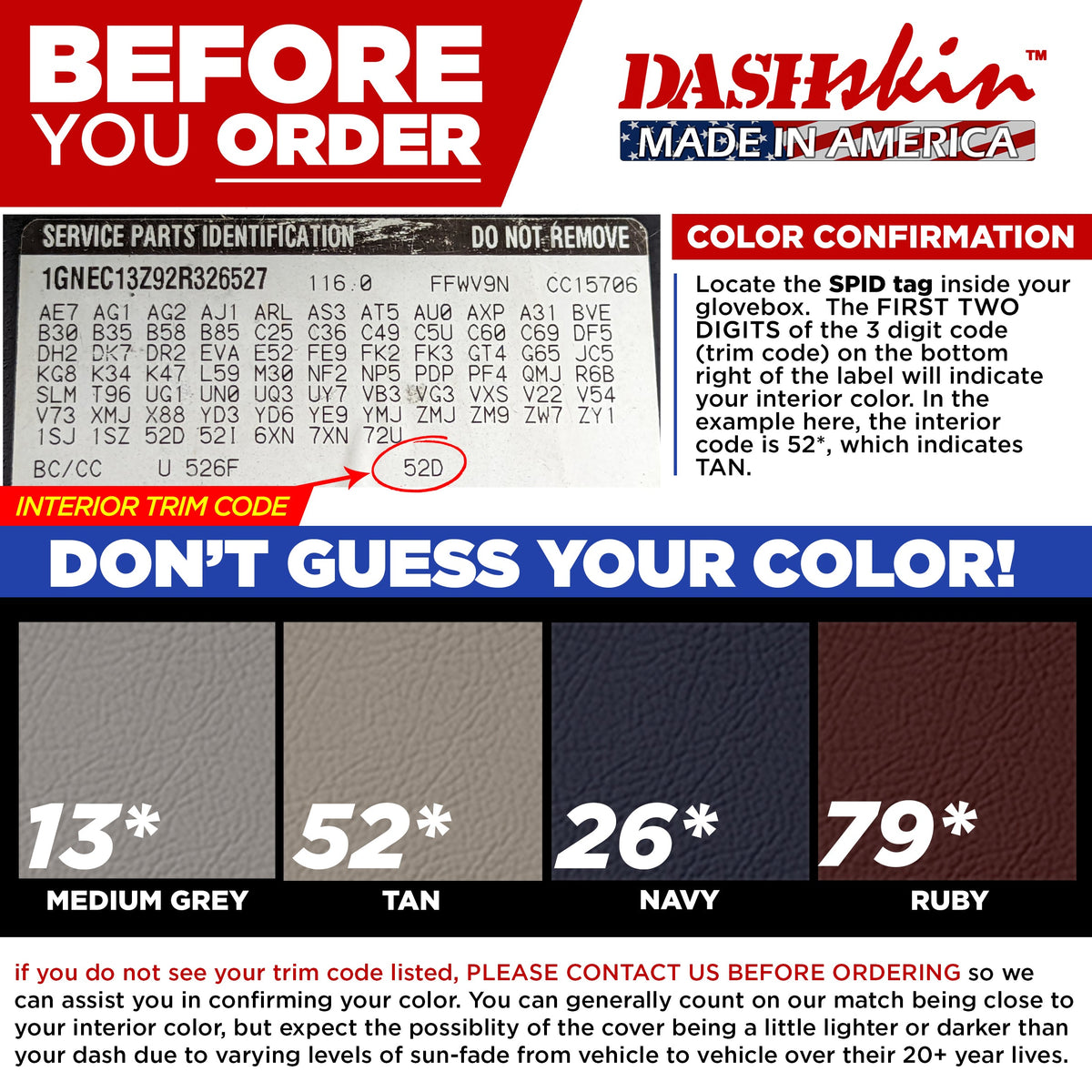 1997-1999 GM Truck Aerosol Colormatched Interior Paint for Vinyl & Plastics (12oz) - DashSkin